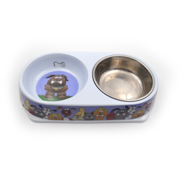 Double Round Melamine Pet Bowl Base